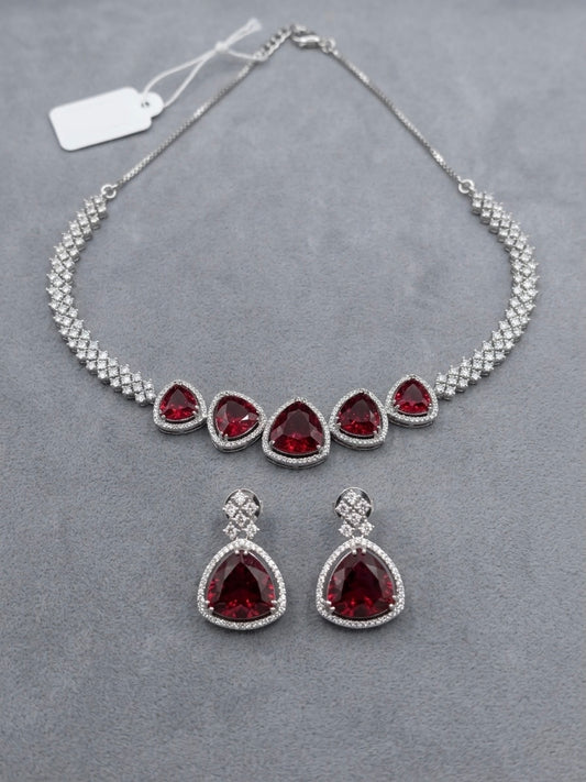 Premium ruby diamond festive set