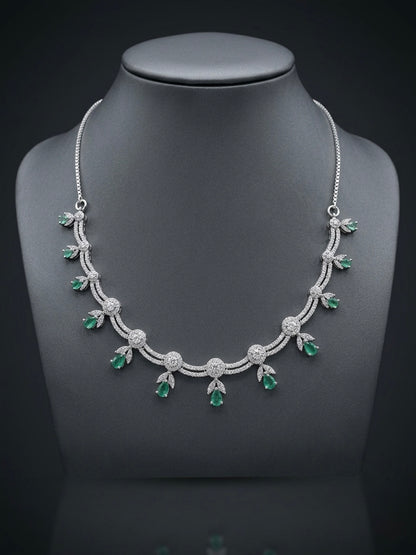 Graceful diamond necklace earring set