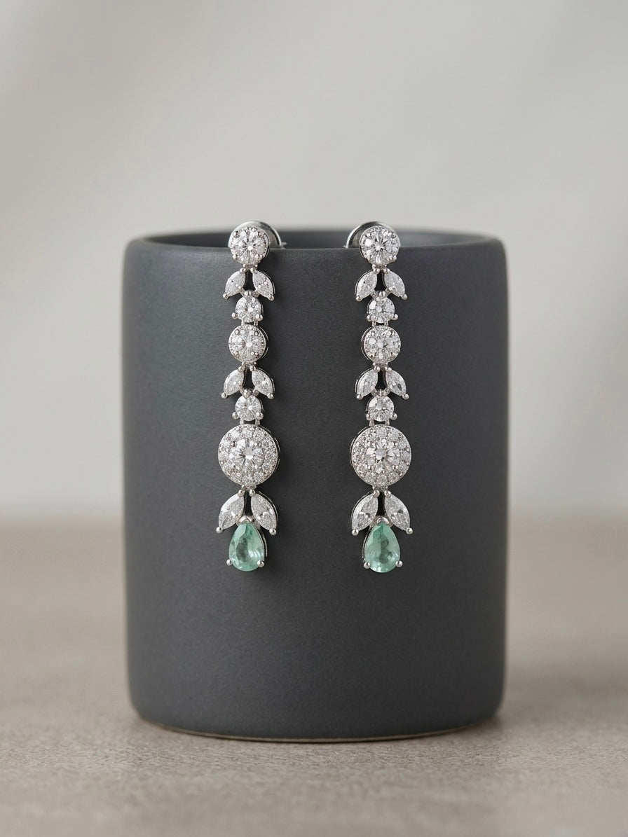 Graceful diamond necklace earring set