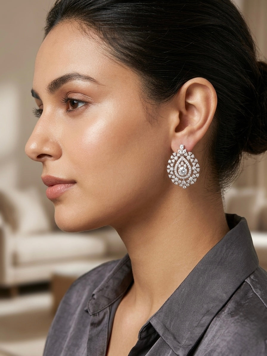 Elegant diamond stud earrings