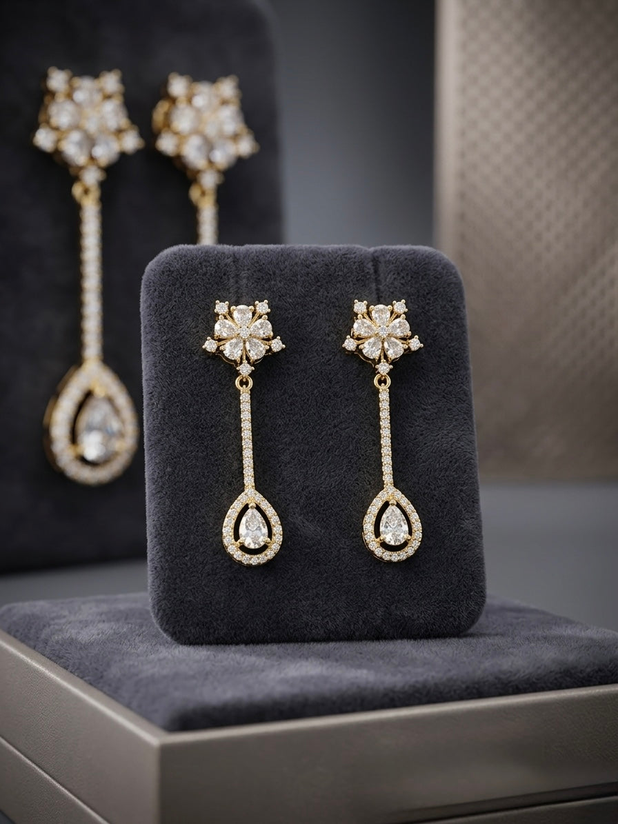 Classic diamond statement earrings