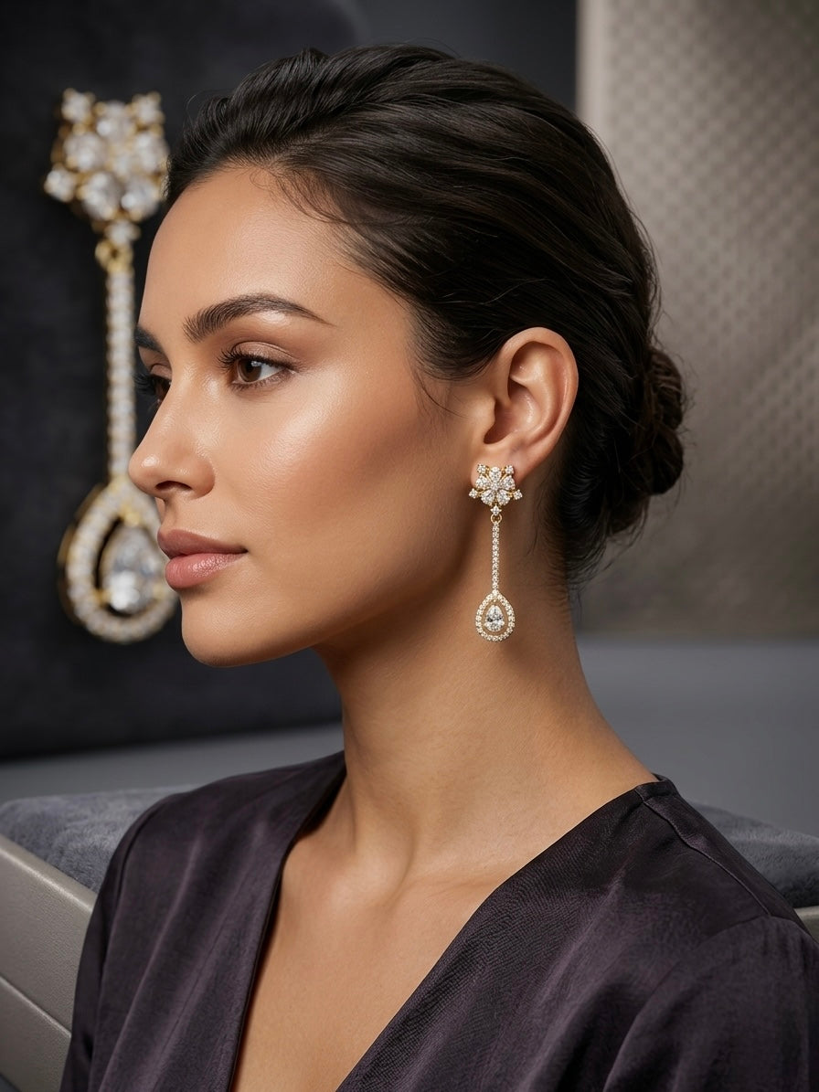 Classic diamond statement earrings