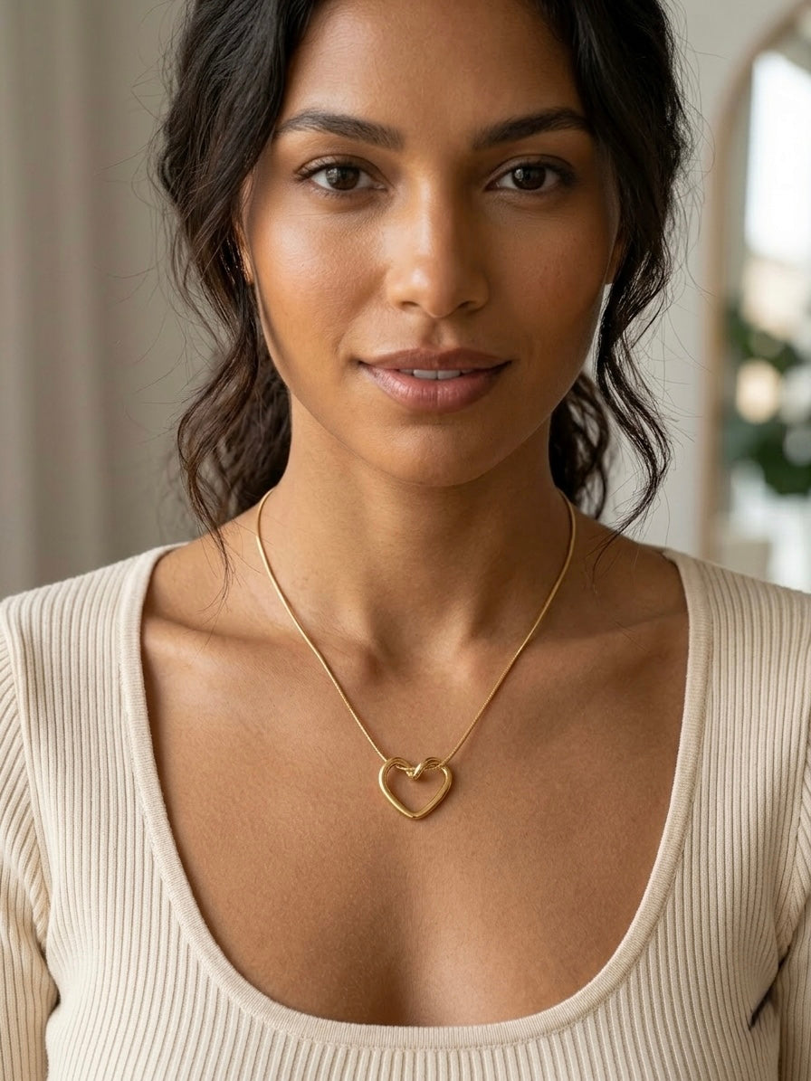 Open Heart Gold Pendant