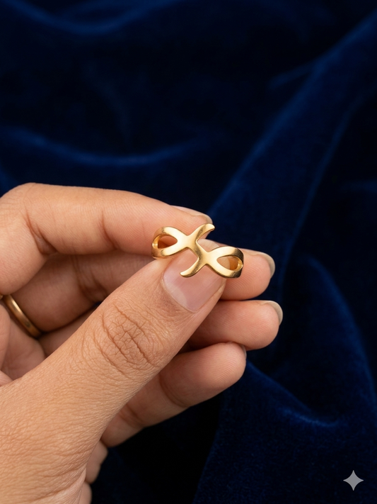 Minimal gold infinity statement ring