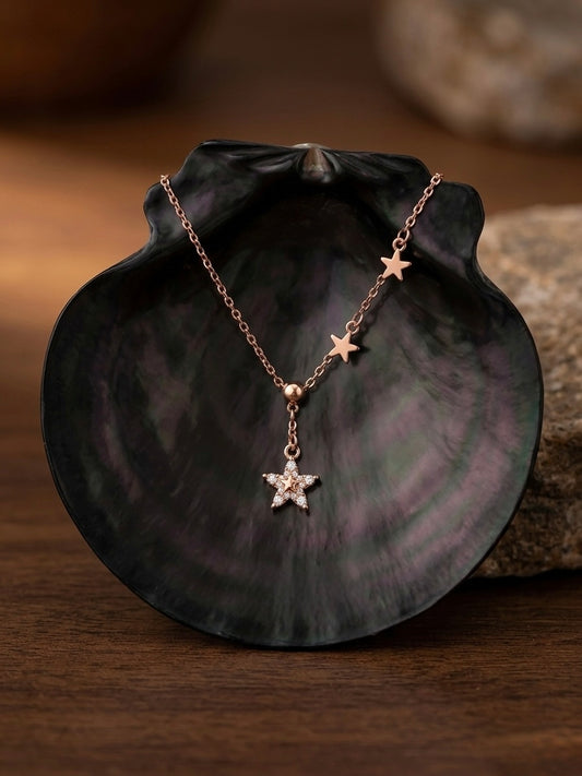 Celestial rose gold multi-star necklace