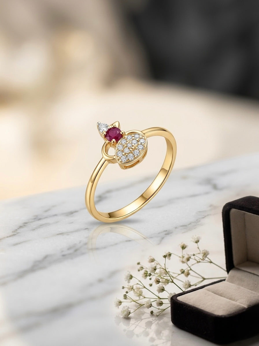 Exquisite gold pavé cluster ring.