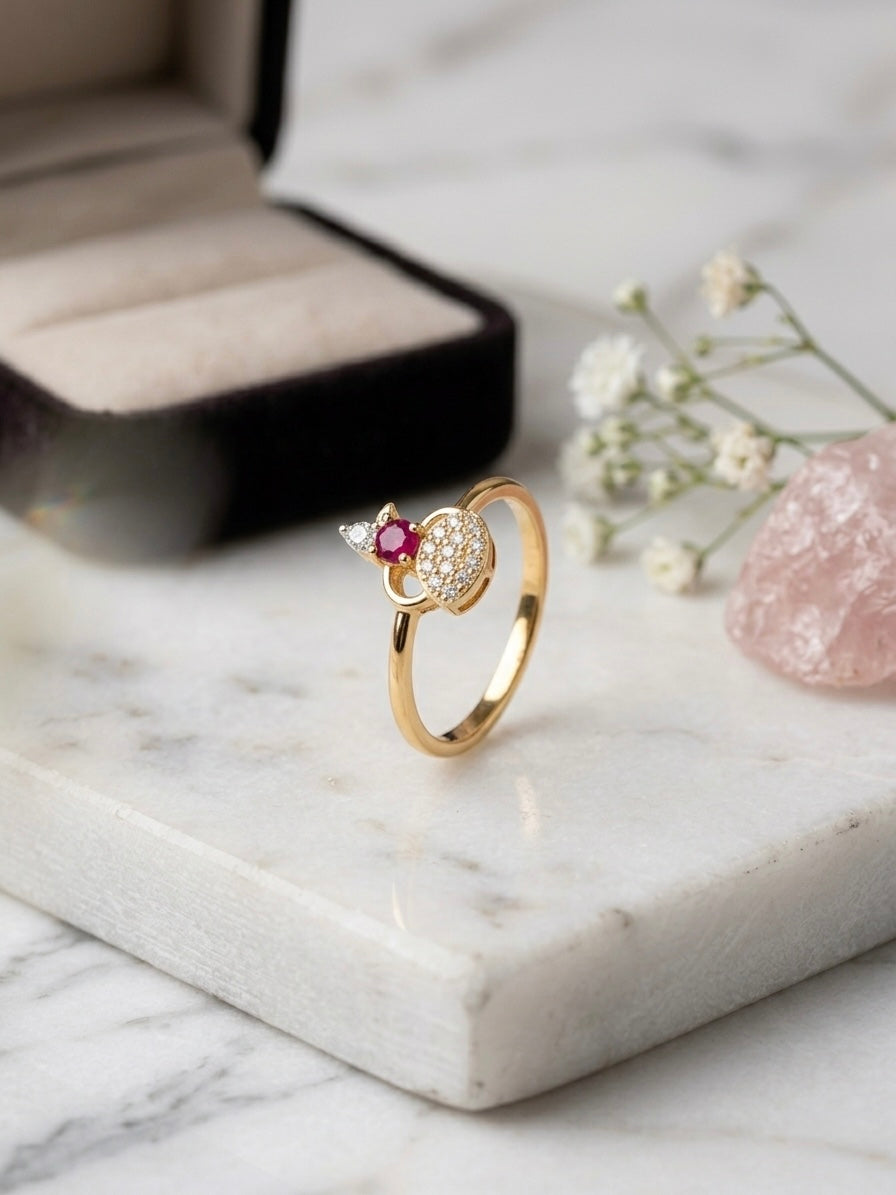 Exquisite gold pavé cluster ring.