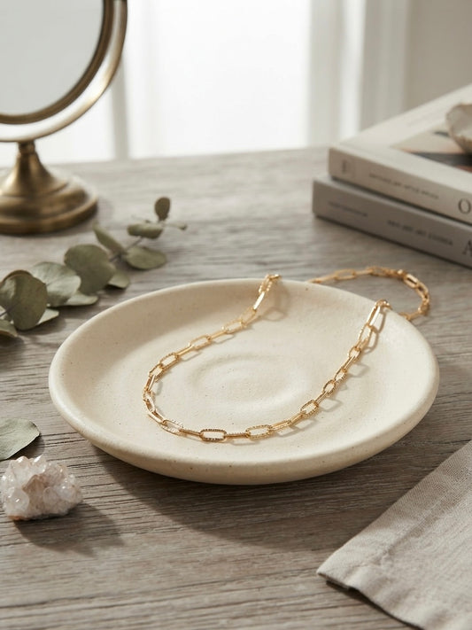 Timeless Textured Link Gold-Tone Necklace