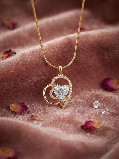 Timeless Heart-Within-A-Heart Crystal Pendant