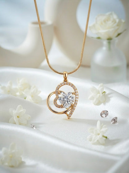 Timeless Heart-Within-A-Heart Crystal Pendant