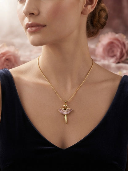 Enchanting Ballerina Pink Stone Necklace