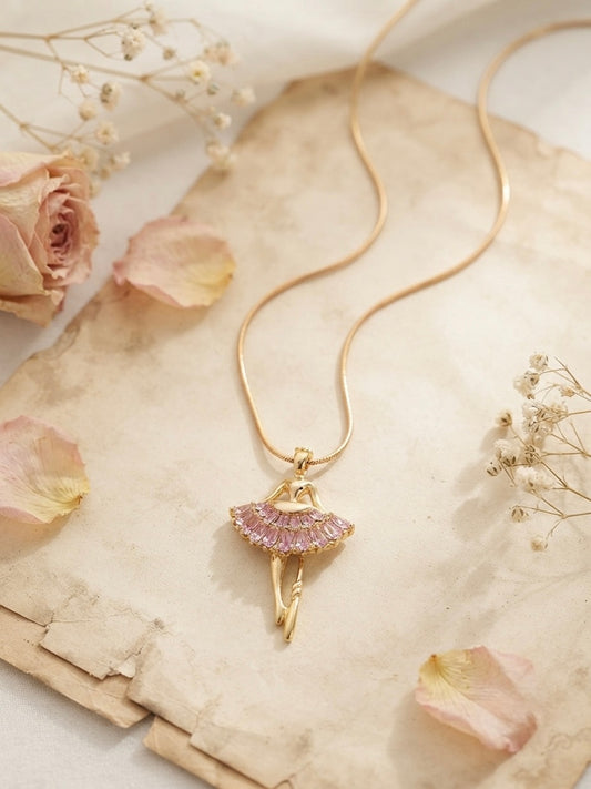 Enchanting Ballerina Pink Stone Necklace
