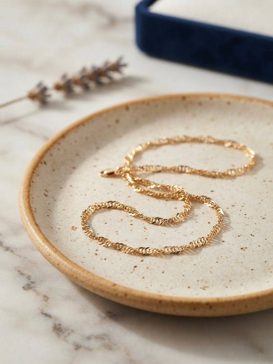 Lustrous gold chain, perfect everyday essential.