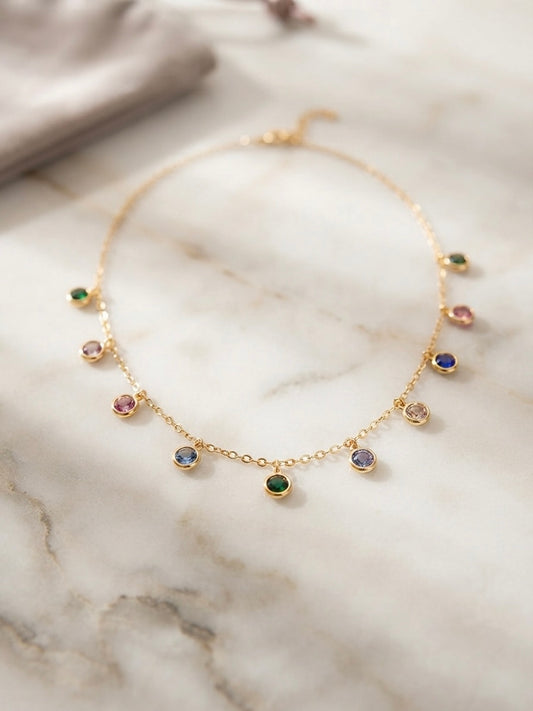 Charming colorful gems, durable luxury necklace.