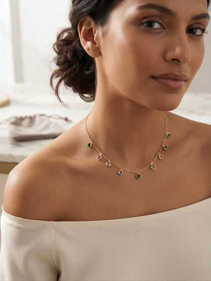Charming colorful gems, durable luxury necklace.