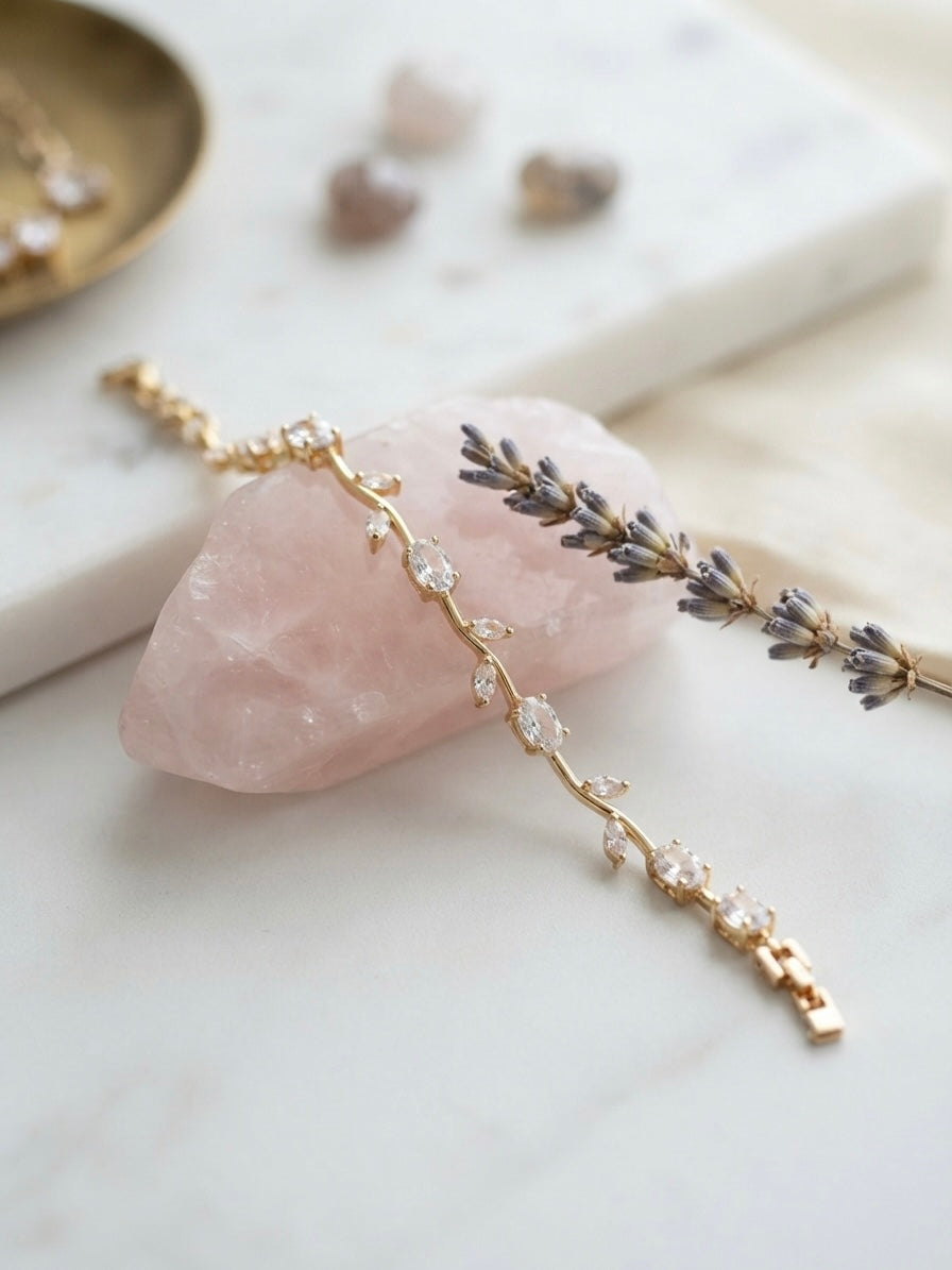 Charming white gem tulip bracelet.