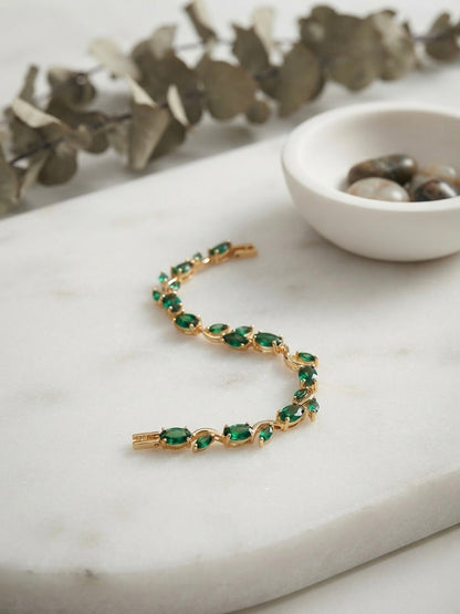 Stunning green gemstone tulip bracelet.