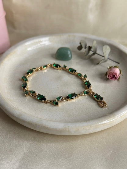 Stunning green gemstone tulip bracelet.