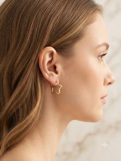 Essential everyday gold hoop earring collection.