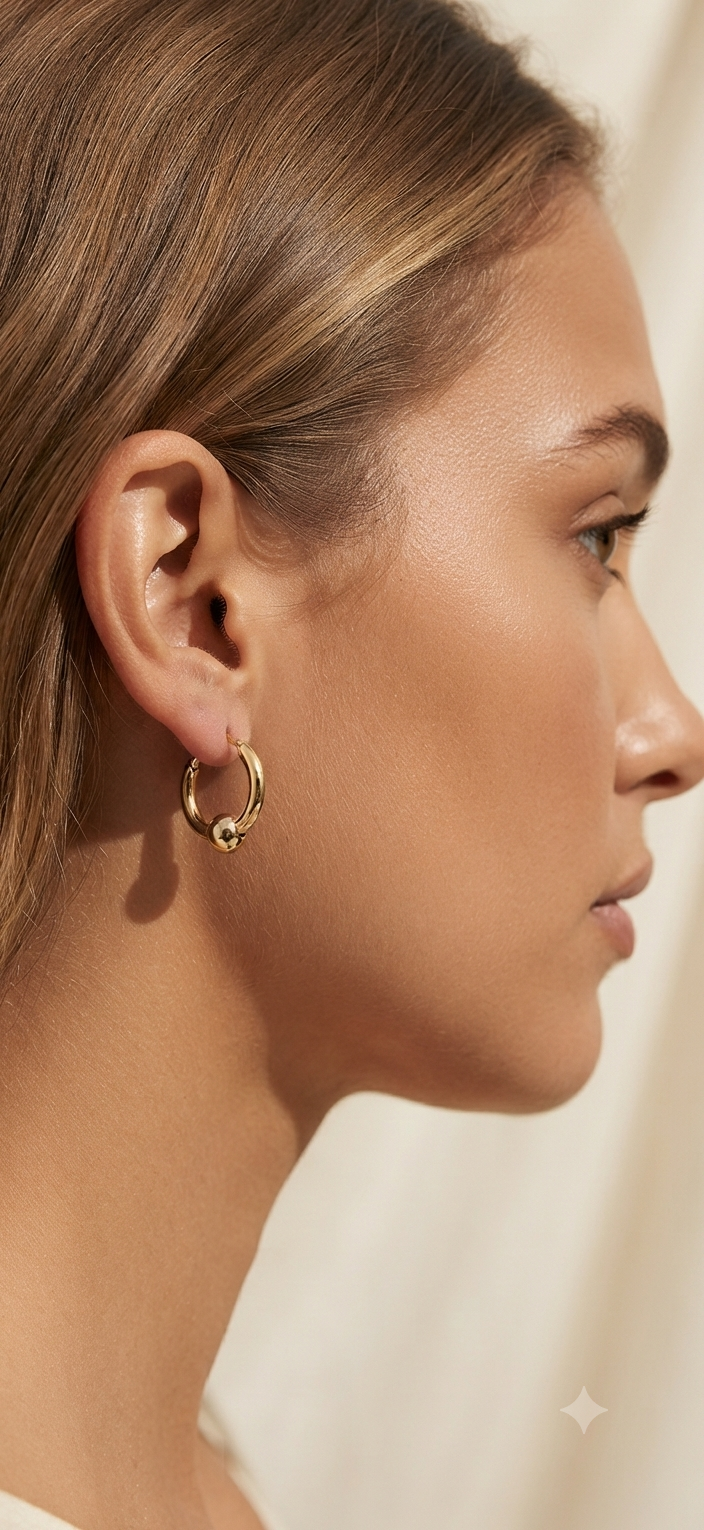Essential everyday gold hoop earring collection.