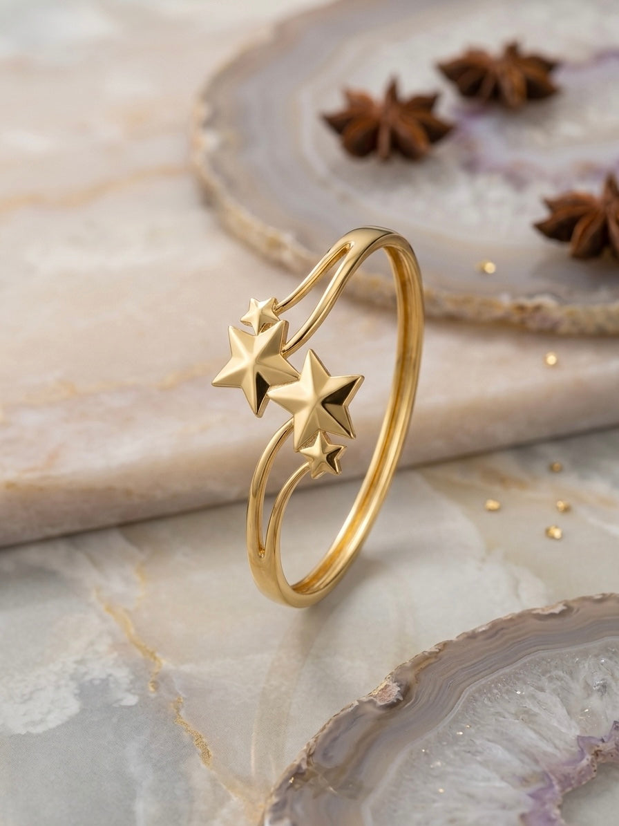 Celestial star cluster gold bracelet.