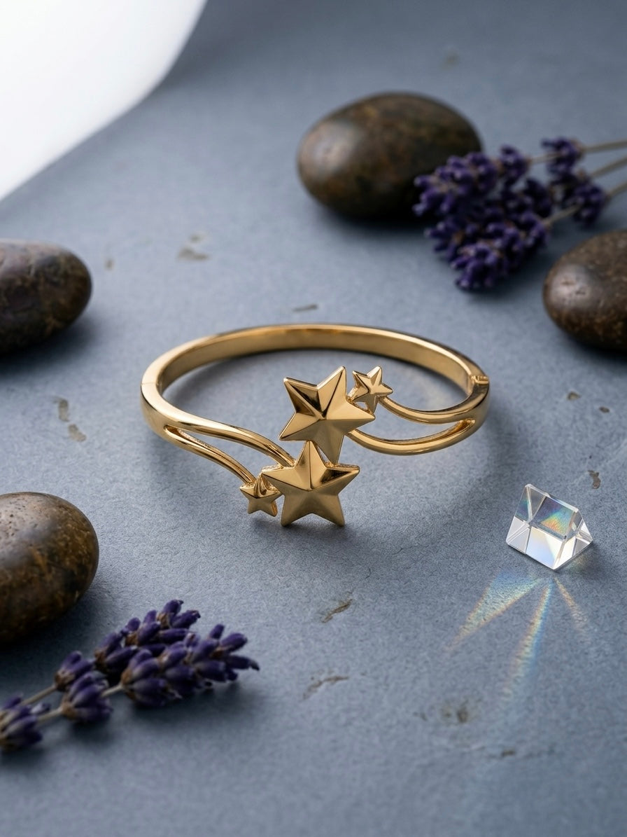 Celestial star cluster gold bracelet.