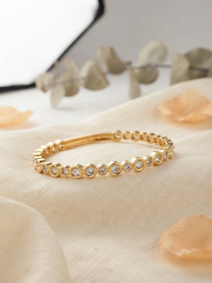 Radiant bezel-set crystal gold kada.