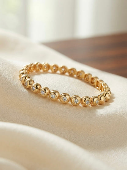Chic gold ball studded stone bracelet.