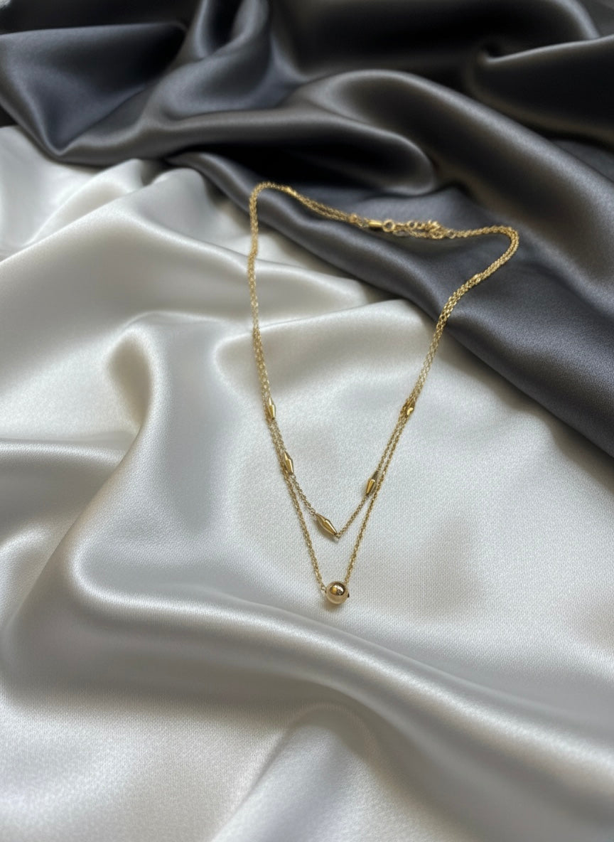 Minimal Gold Double Layer Necklace