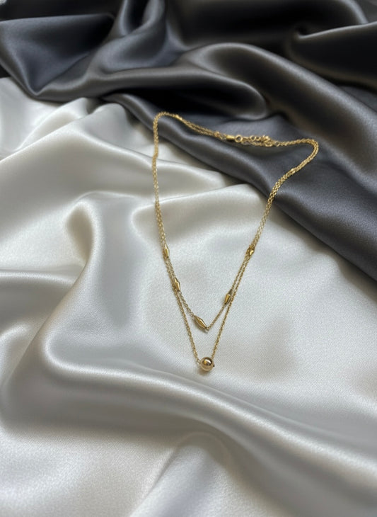 Minimal Gold Double Layer Necklace