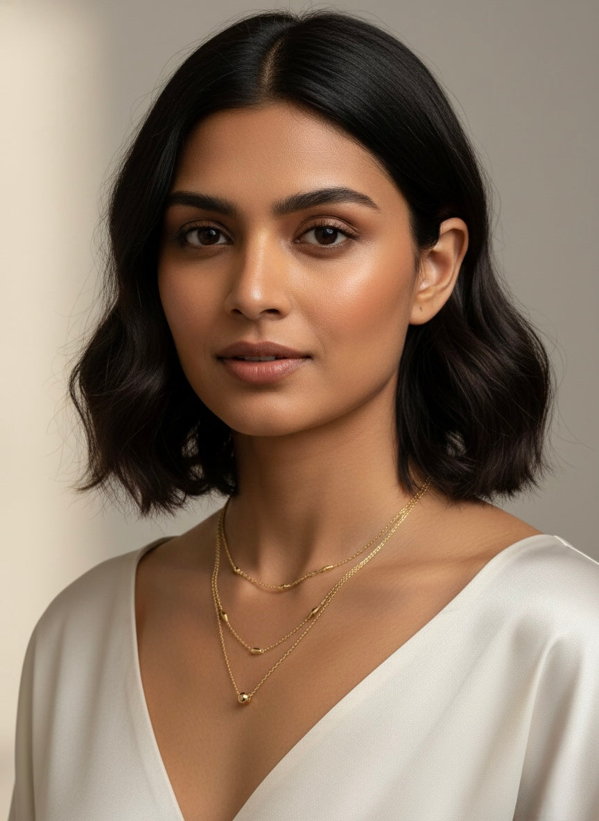 Minimal Gold Double Layer Necklace