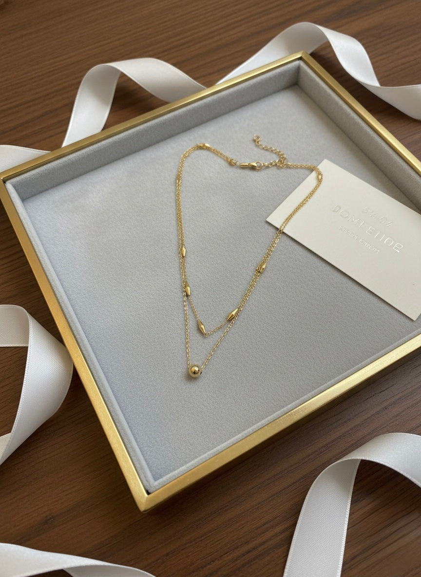 Minimal Gold Double Layer Necklace