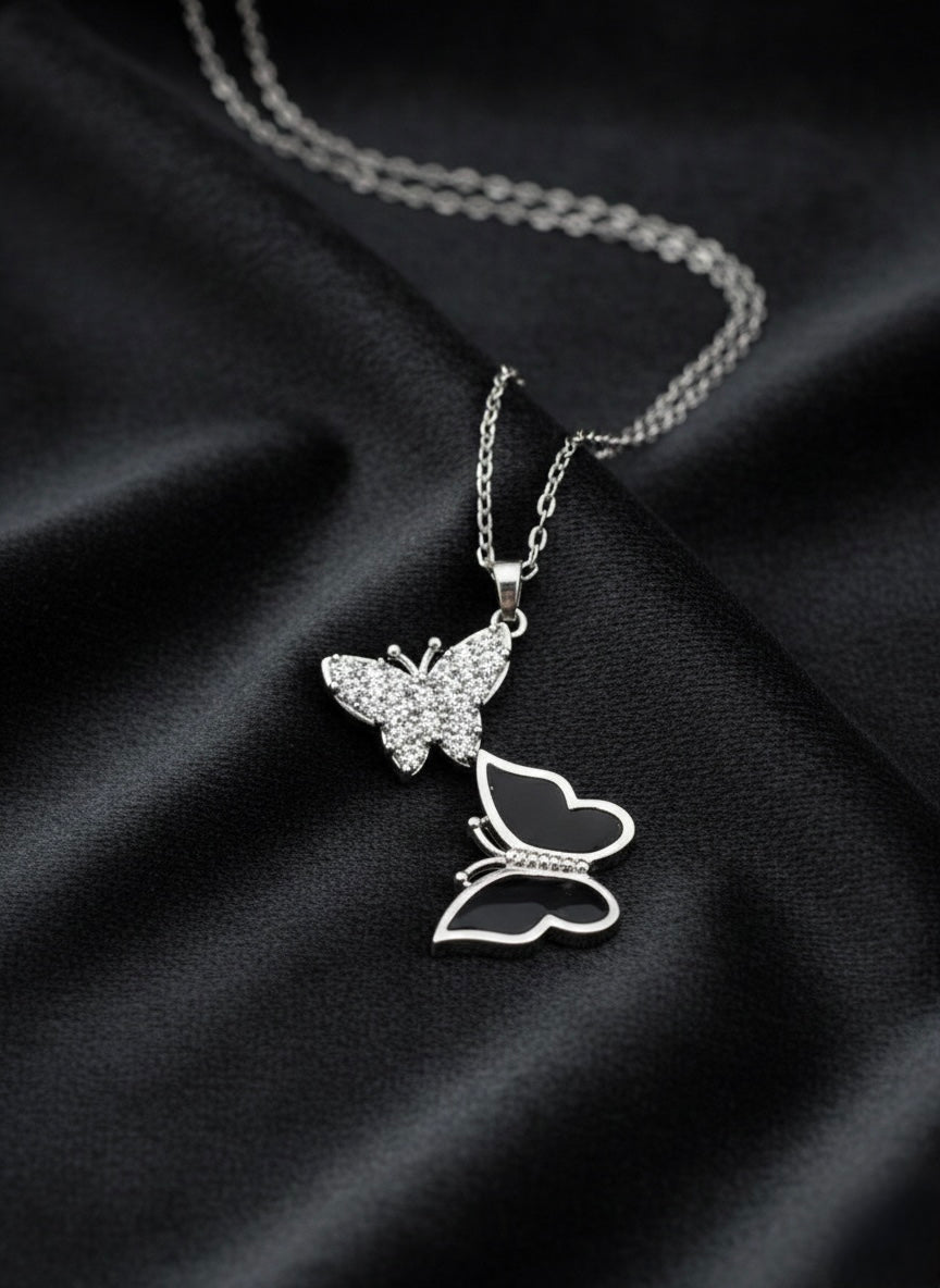 Sparkling Butterfly Charm Necklace