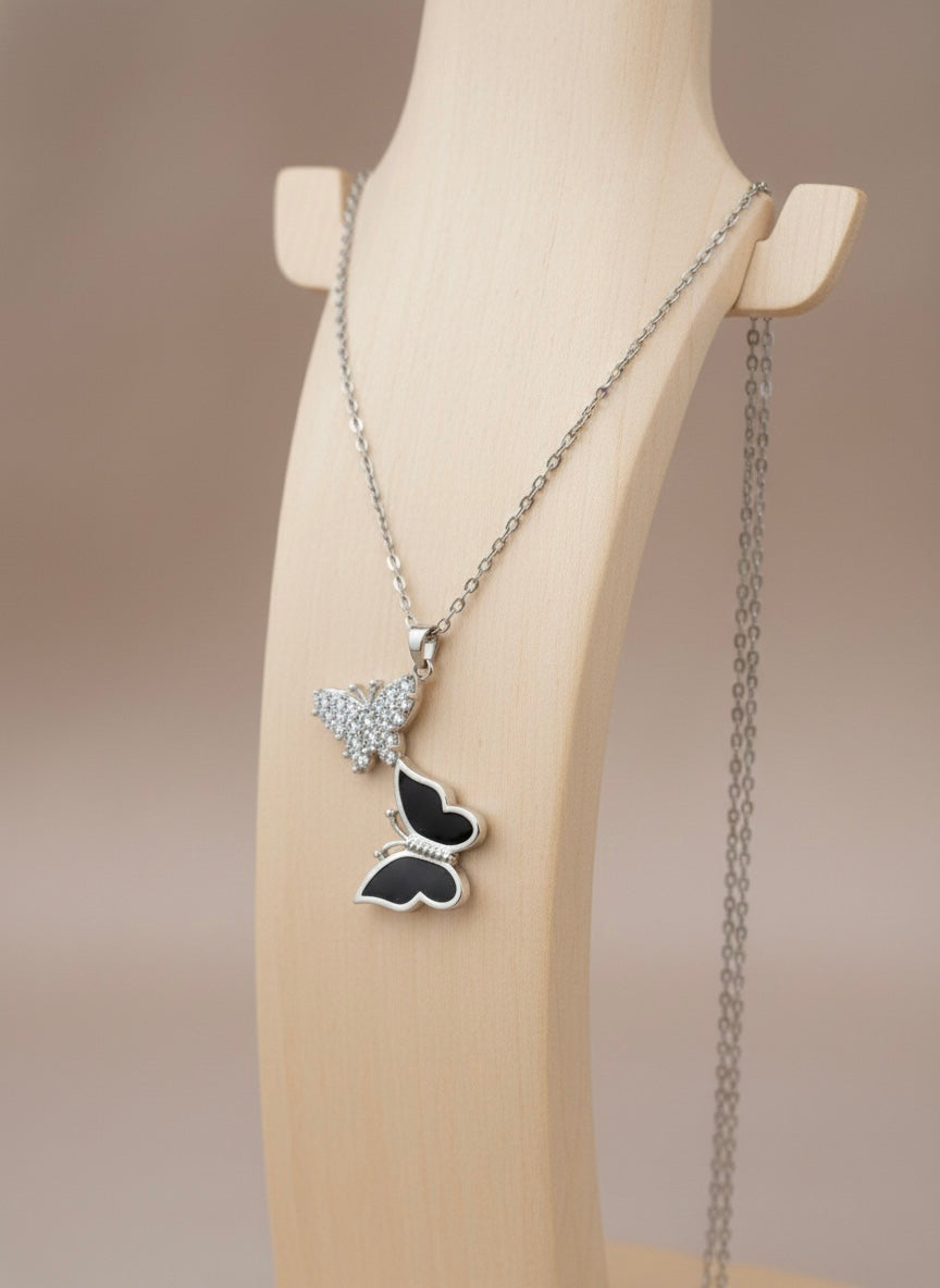 Sparkling Butterfly Charm Necklace