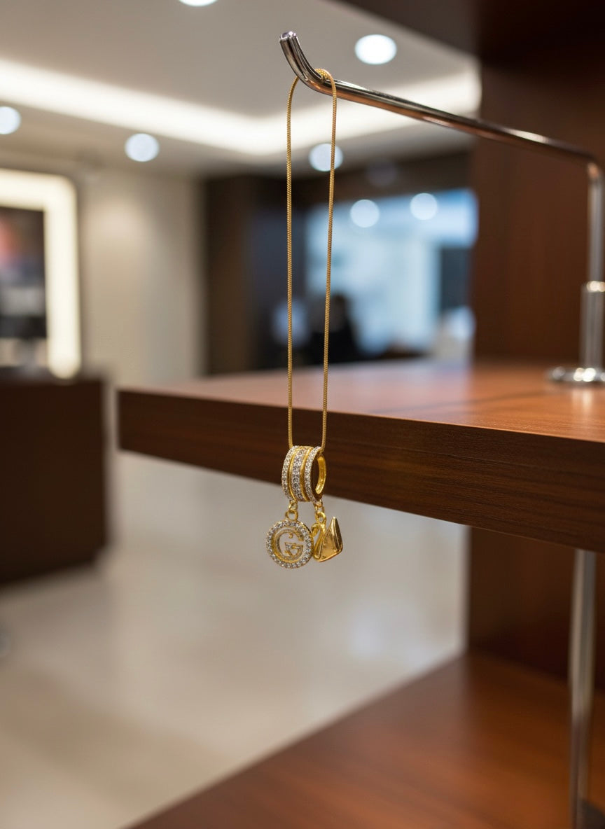 Chic Designer Charm Pendant Necklace