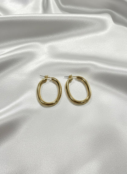 Elegant oval shaped chunky earrings