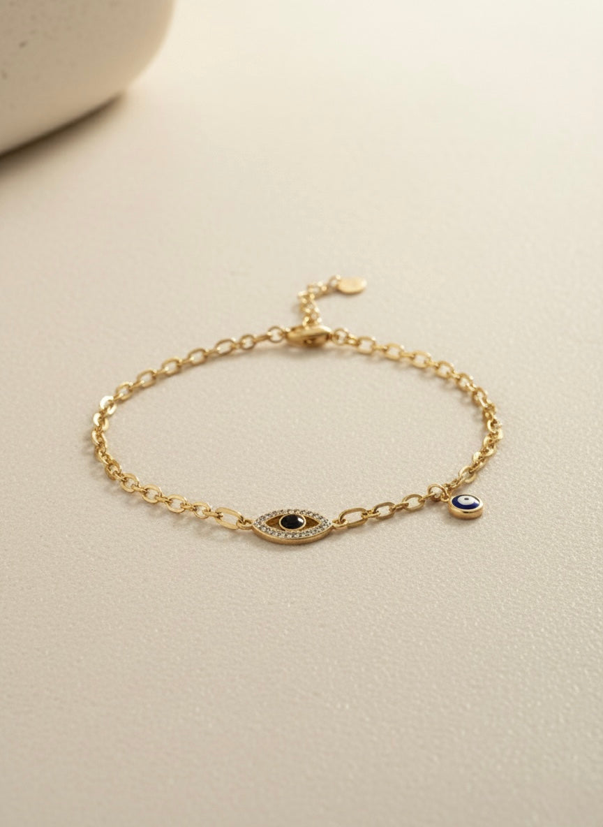 Evil Eye Gold Chain Bracelet