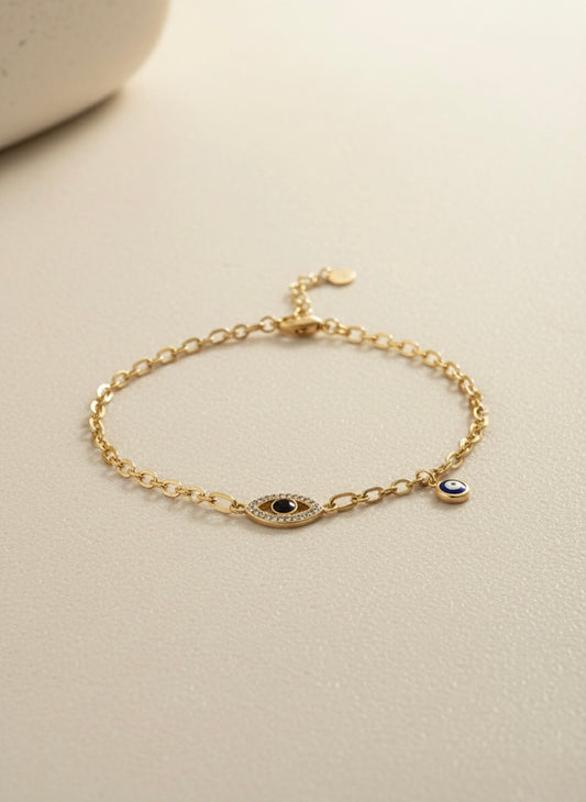 Evil Eye Gold Chain Bracelet