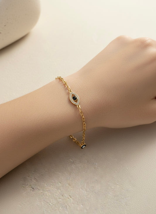 Evil Eye Gold Chain Bracelet