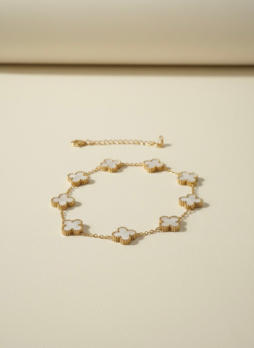 White clover chain bracelet