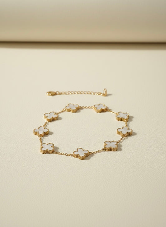White clover chain bracelet