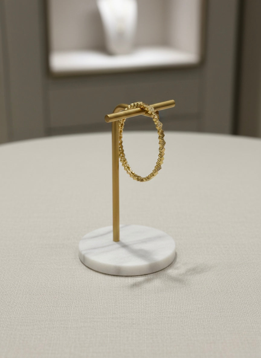 Gold Zigzag Kada Bracelet