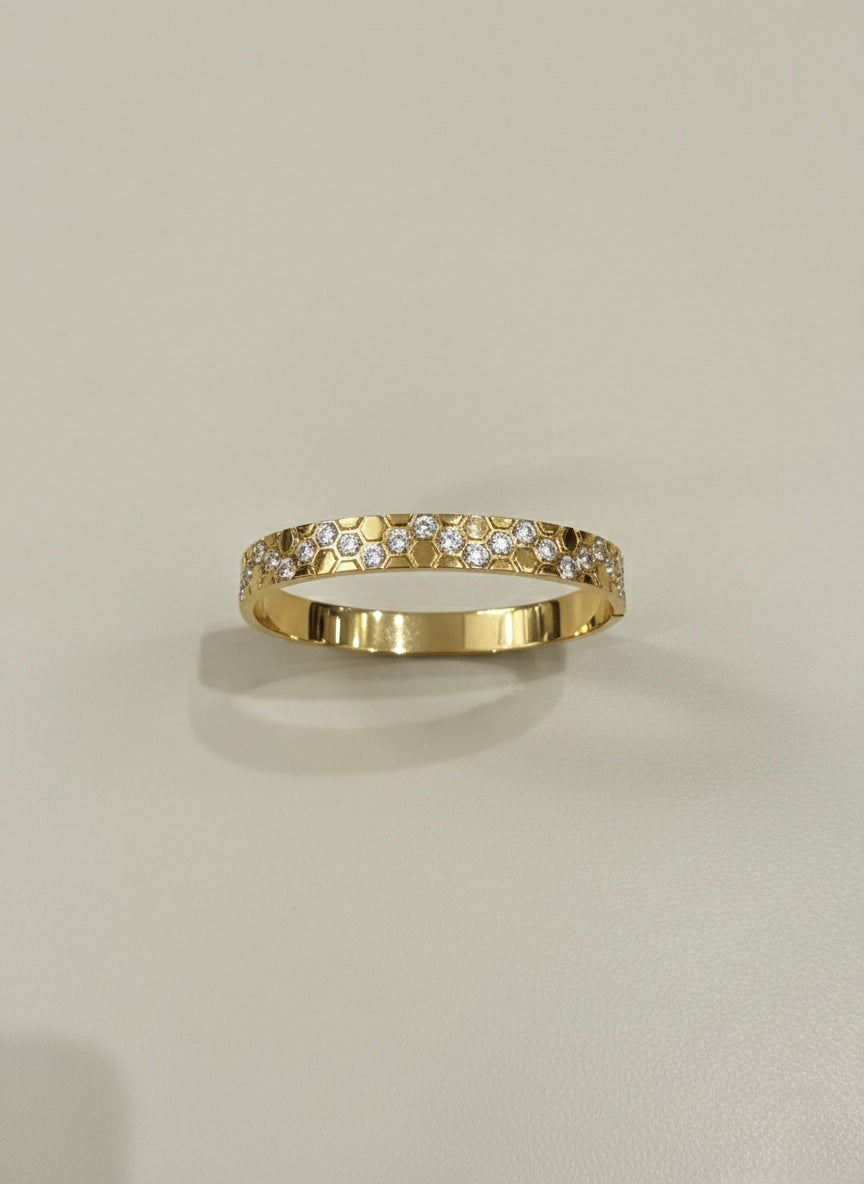 Diamond Pattern Gold Kada