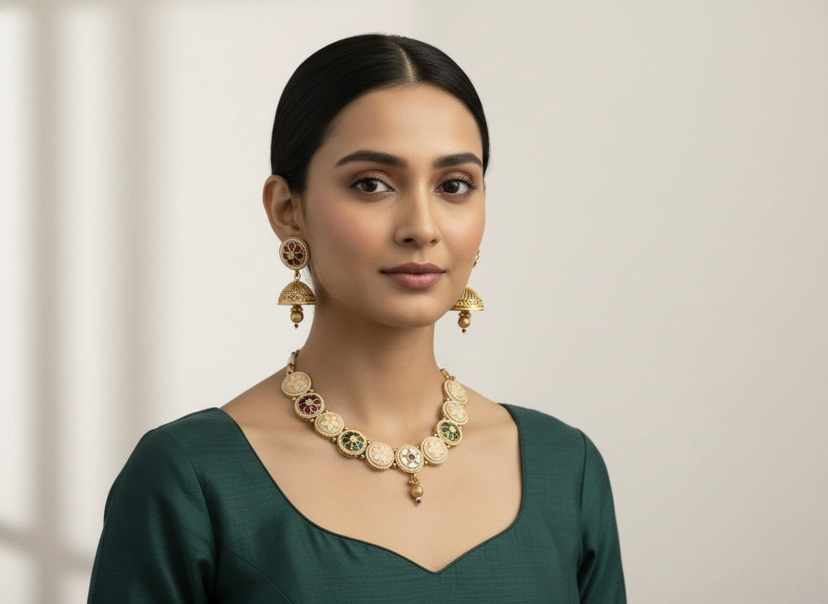 Polki Enamel Necklace