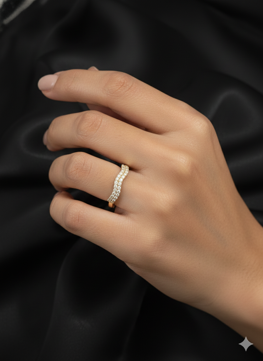 Elegant AD stones ring