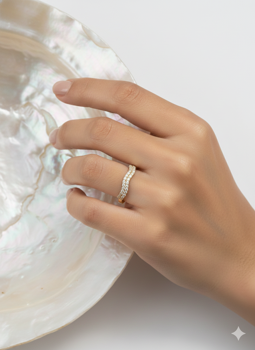 Elegant AD stones ring