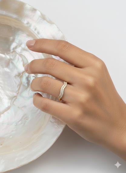 Elegant AD stones ring