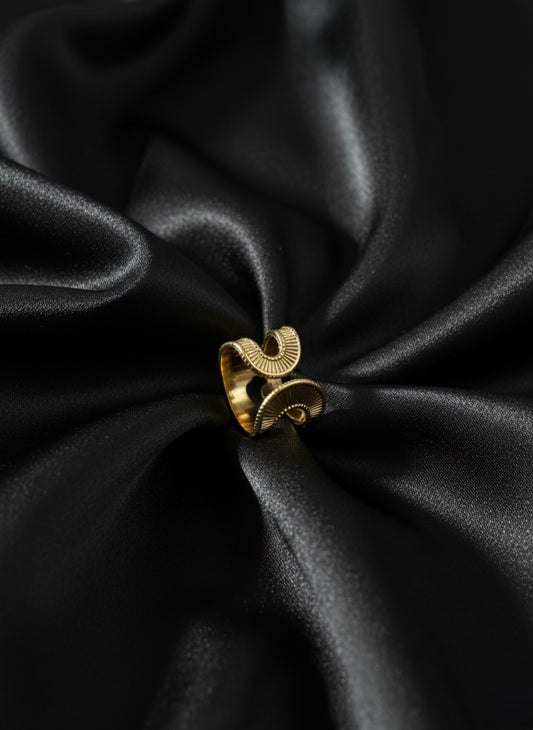 Chic Spiral Design Gold Ring