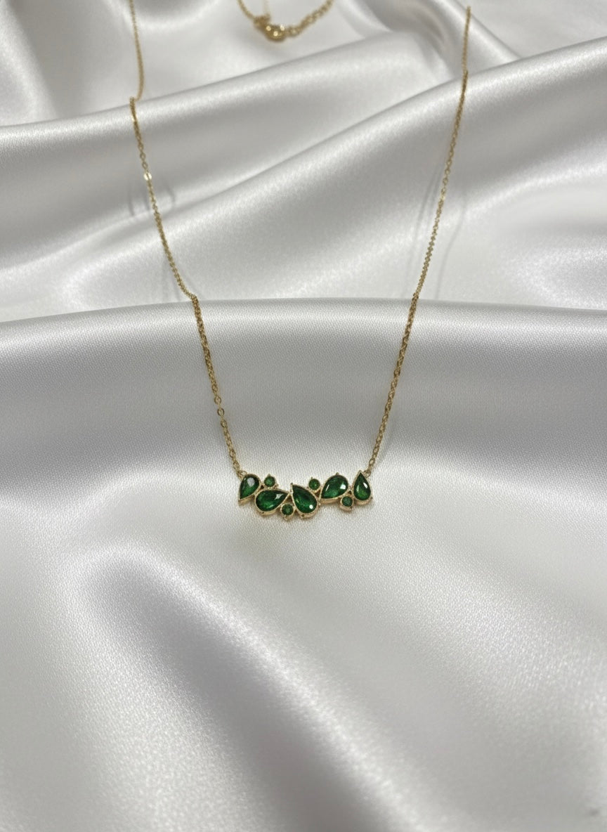 Nature inspired green gemstone necklace