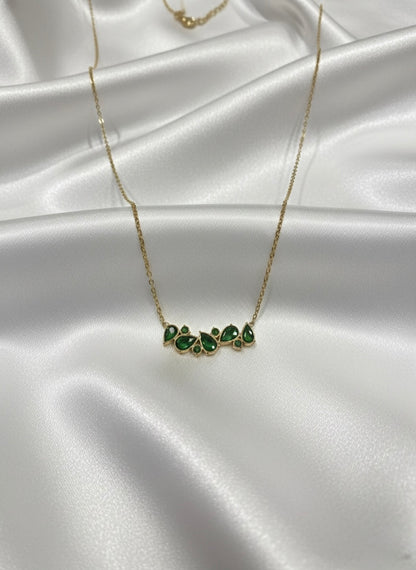 Nature inspired green gemstone necklace